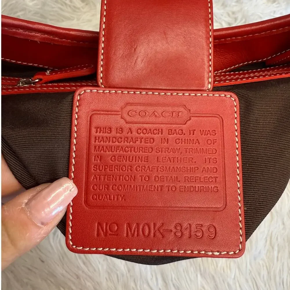 y2k COACH Vintage 2000s 8159 Straw Shoulder Bag - Picture 8 of 9